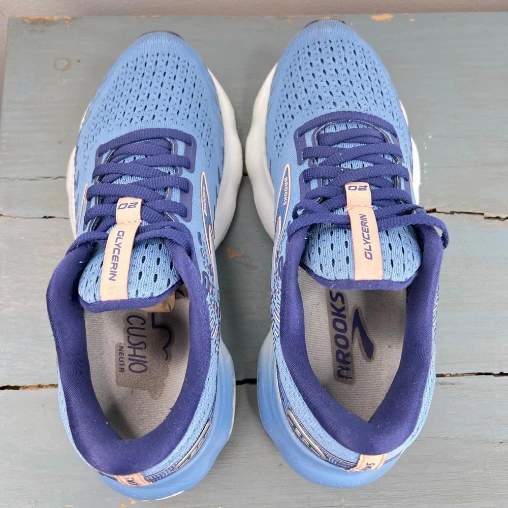 Brooks Glycerin 20 Womens Running Shoes Blue Peach 1203691B478 Size 8 Medium B